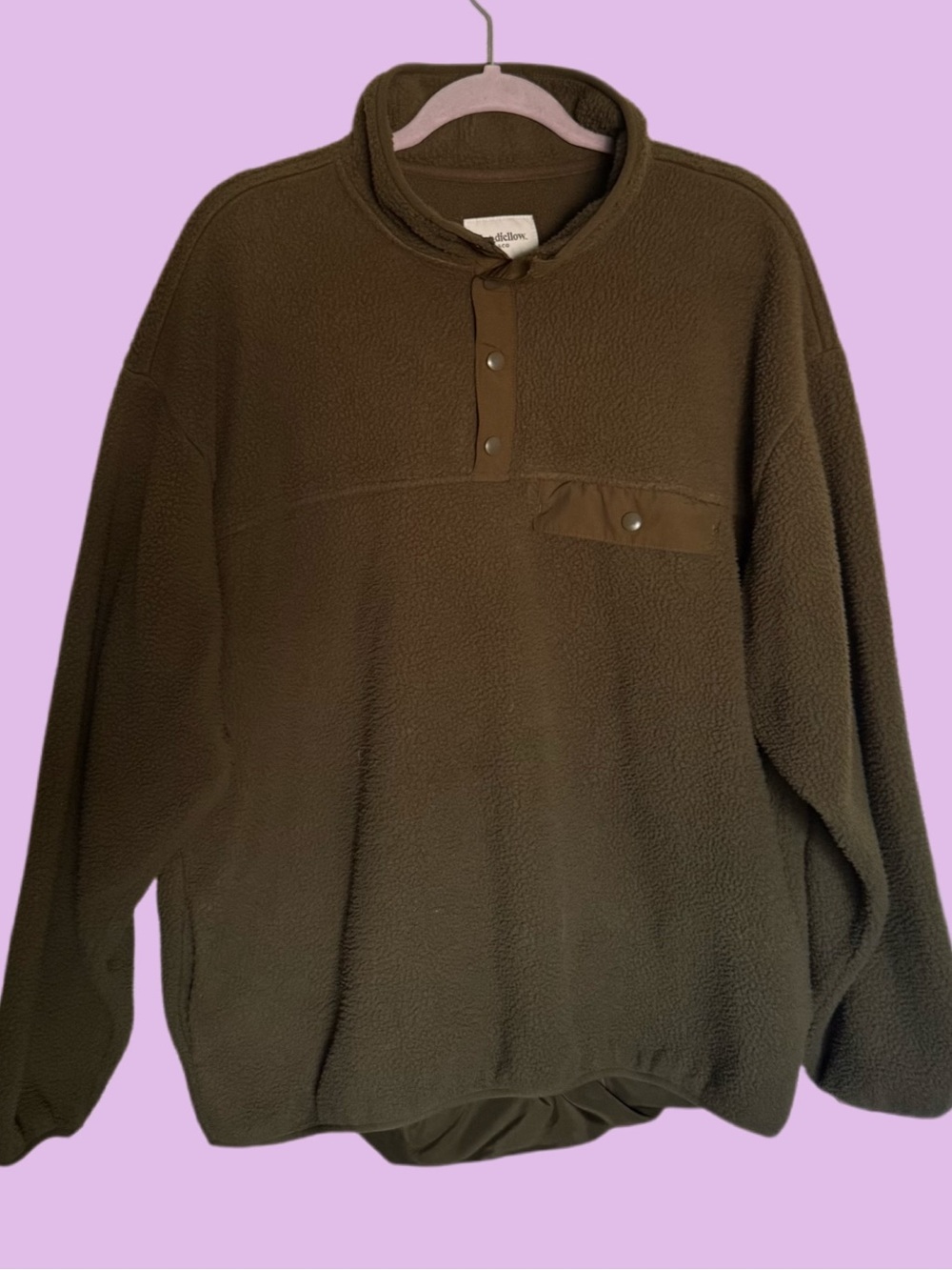 Goodfellow & Co Olive Crewneck Snap Pullover